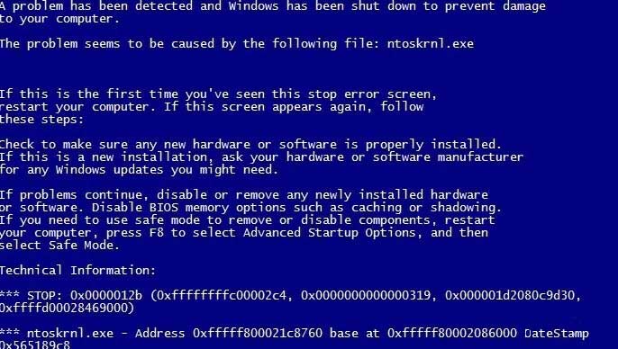 Pantallazo azul error 0x0000012B en Windows